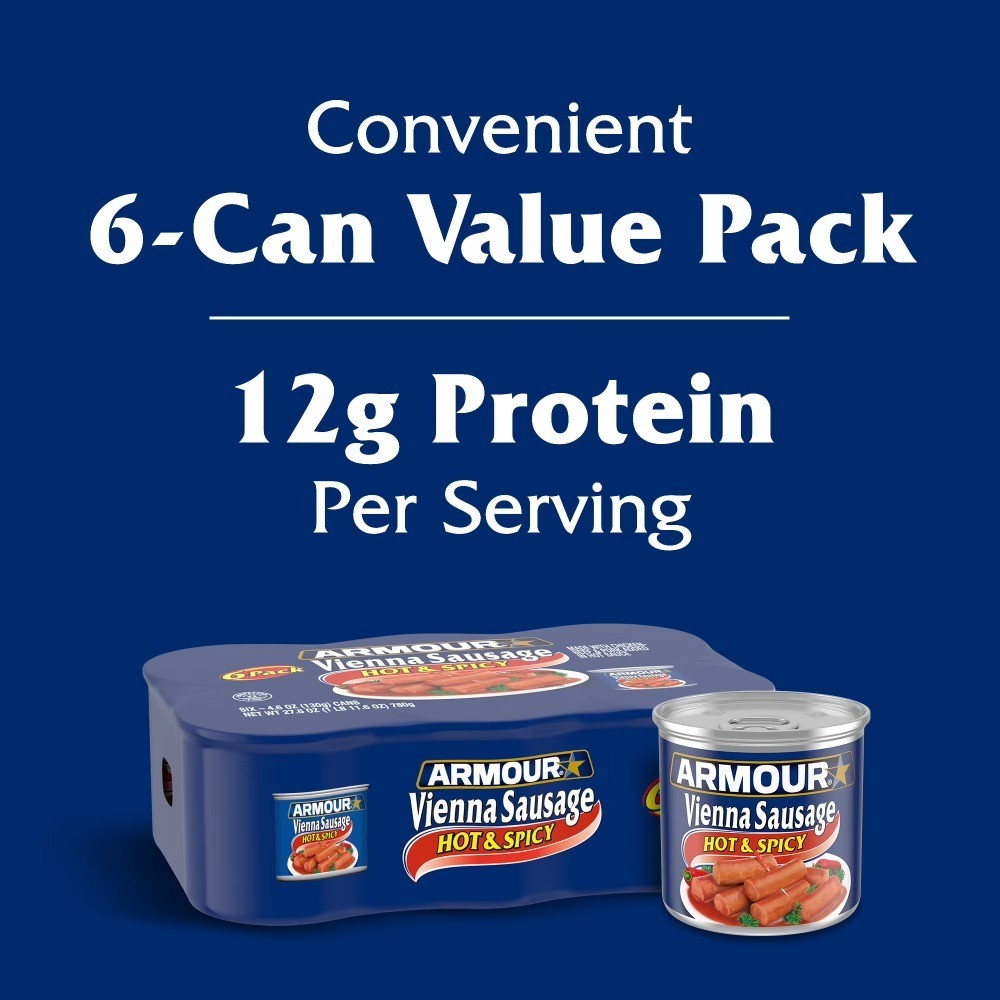 Hot & Spicy Vienna Sausages, Canned Sausage, 12g Protein Per Serving, 4.6 oz