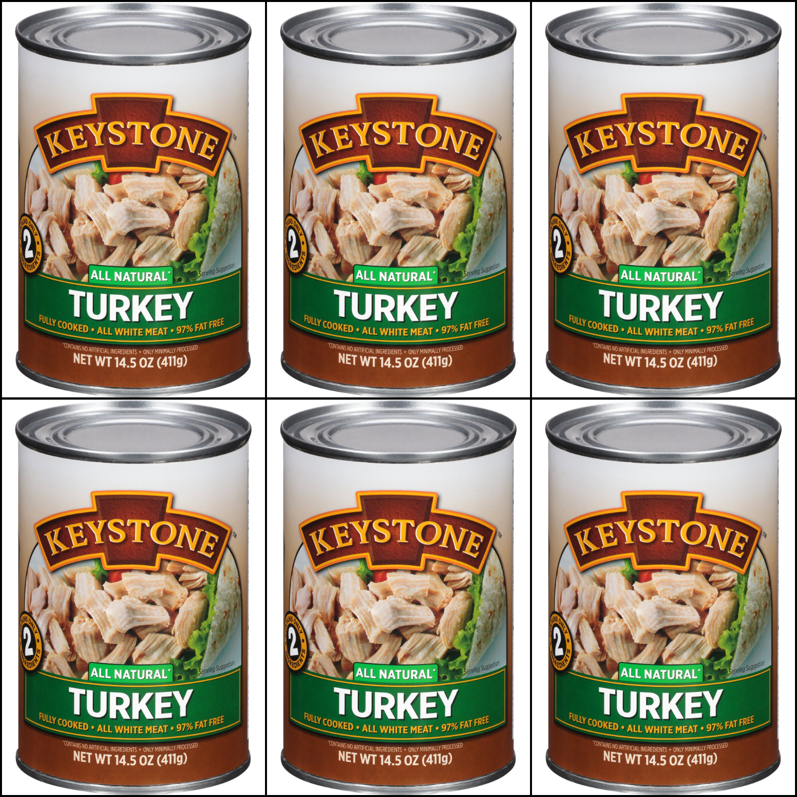 6 Canned Turkey🇺🇸USA Made 14.5oz Keystone Meat Camping Survival Food exp 2029