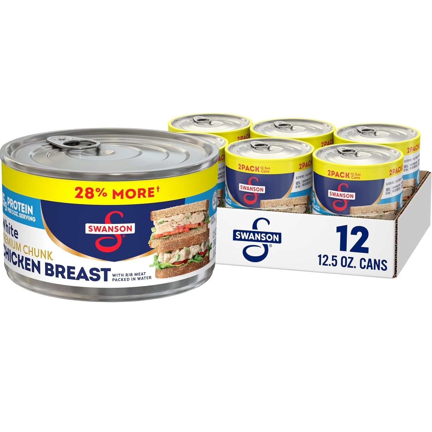 Swanson Chunk Canned Chicken Breast – 12.5 oz, Ready-to-Eat Convenience