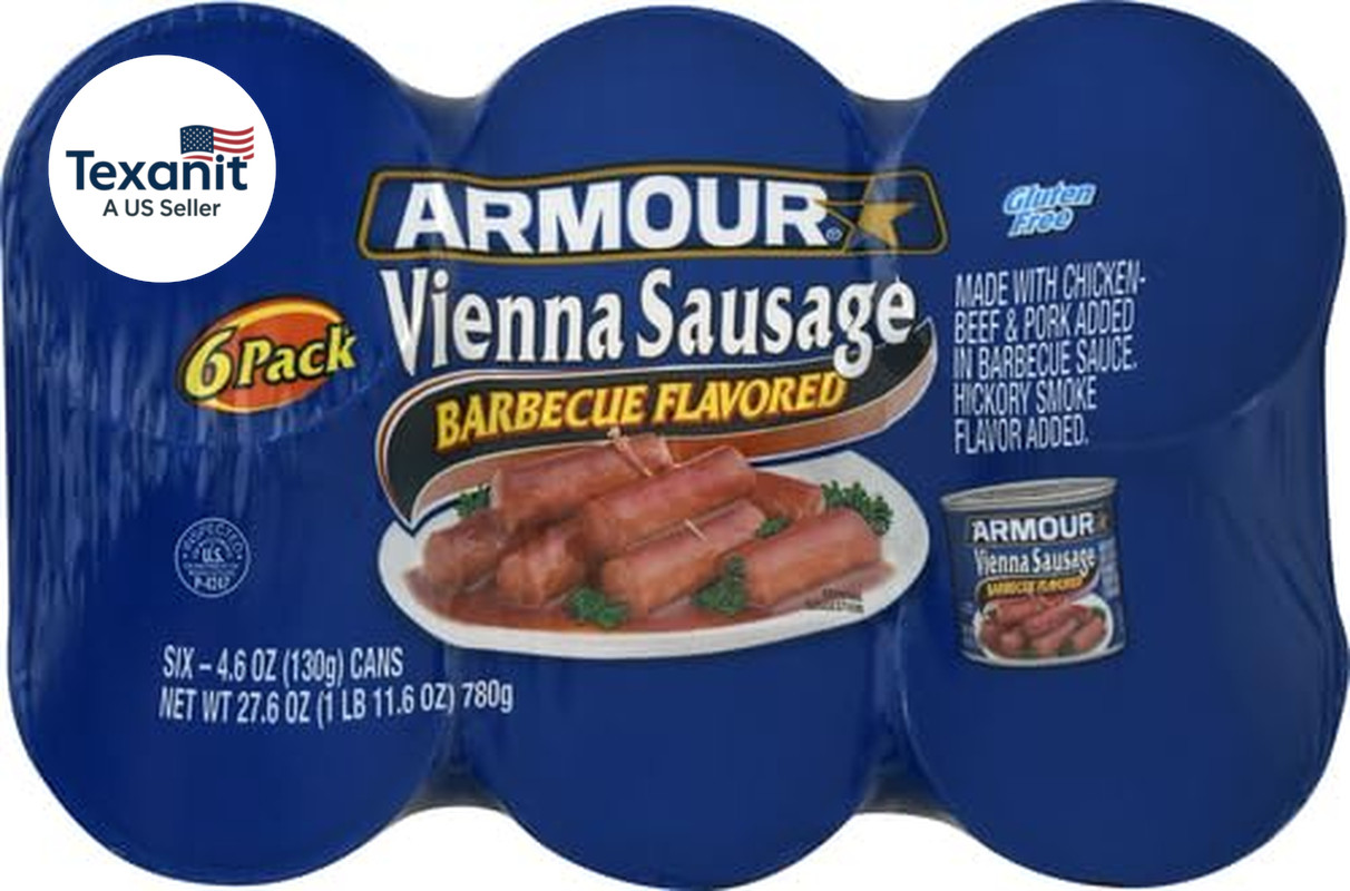 Star Vienna Sausage, Barbecue Flavored, Canned Sausage, 4.6 Oz (Pack of 6)