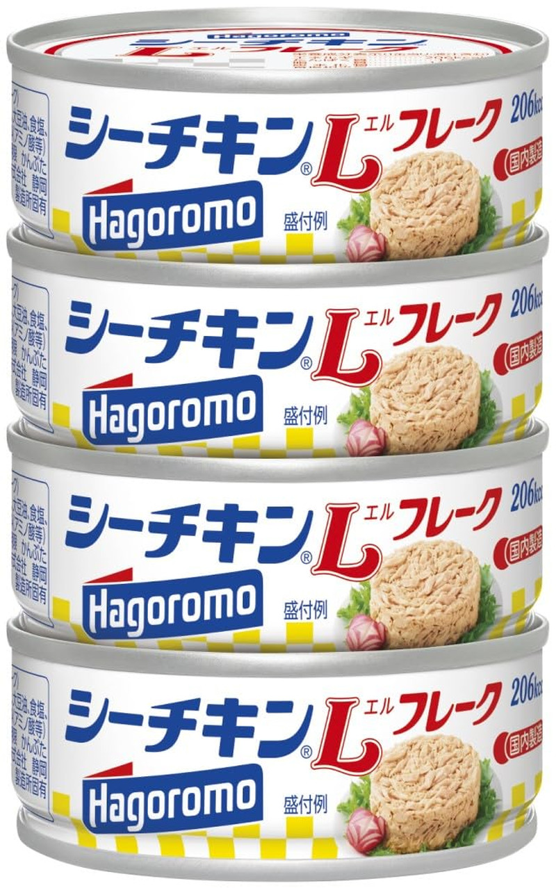 Hagoromo Seachicken L Tuna Flake 2.471Oz (70G) X4 Cans Pack [Japan Import] by Ha