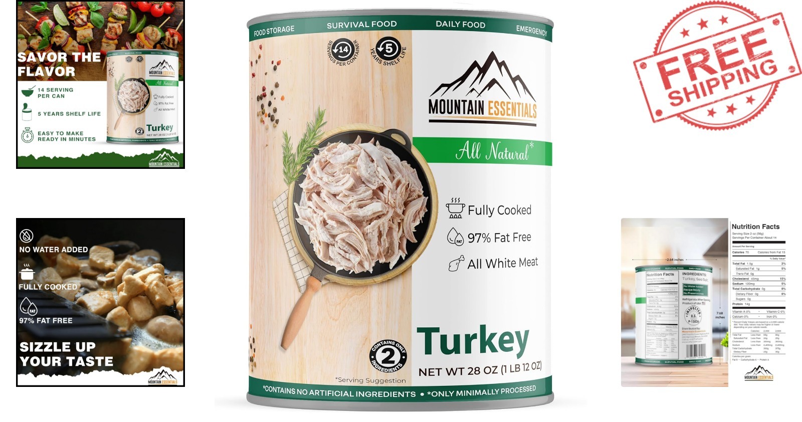 Versatile 28 Oz All-Natural Canned Turkey – Ideal for Camping & Emergencies