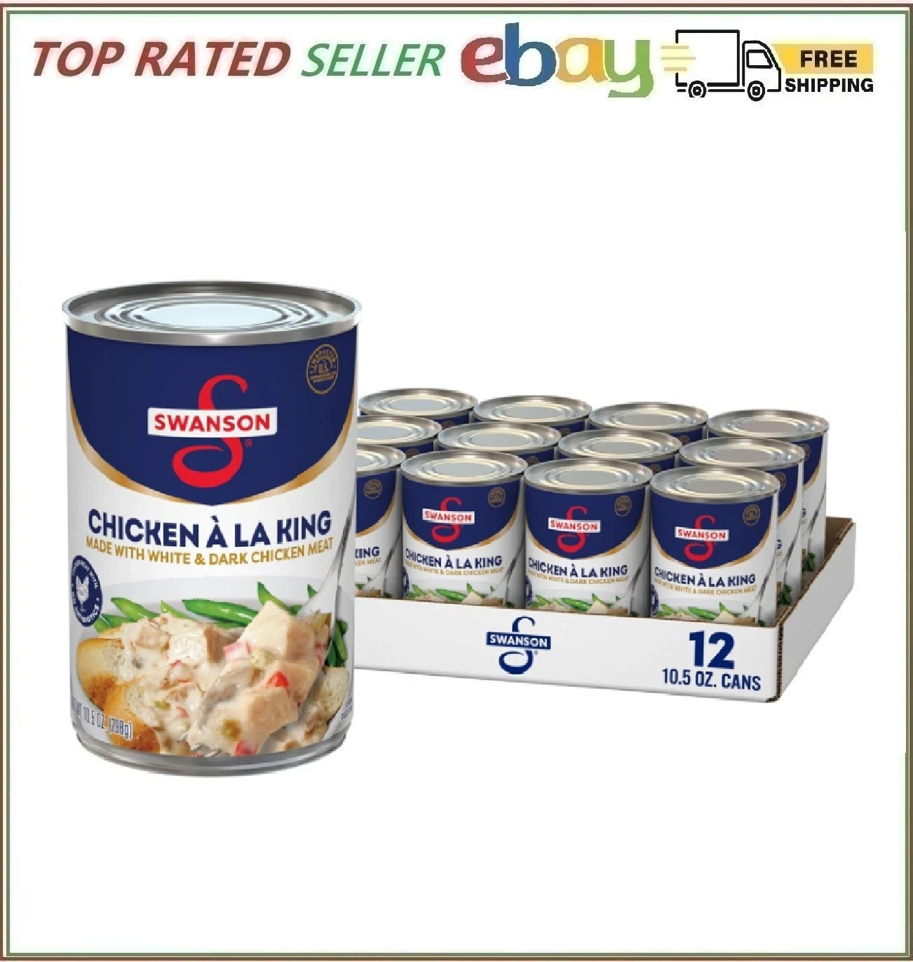 Swanson Canned Chicken a la King 10.5 oz – 12 Cans Bulk Pack for Meal Prep