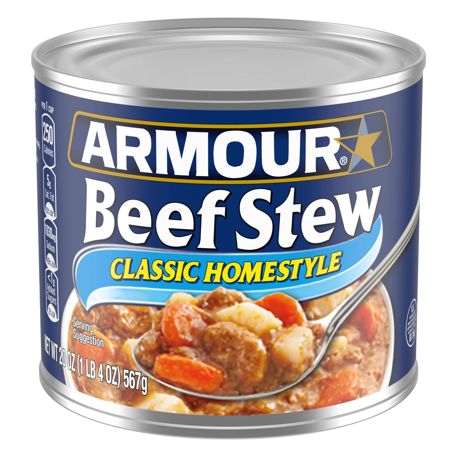 (4 Pack) Classic Homestyle Beef Stew, 13G Protein per Serving, 20 Oz Can