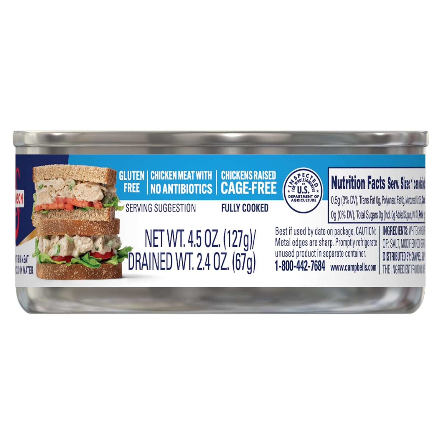 Swanson White Premium Chunk Canned Chicken Breast in Water, Fully Cooked Chicken