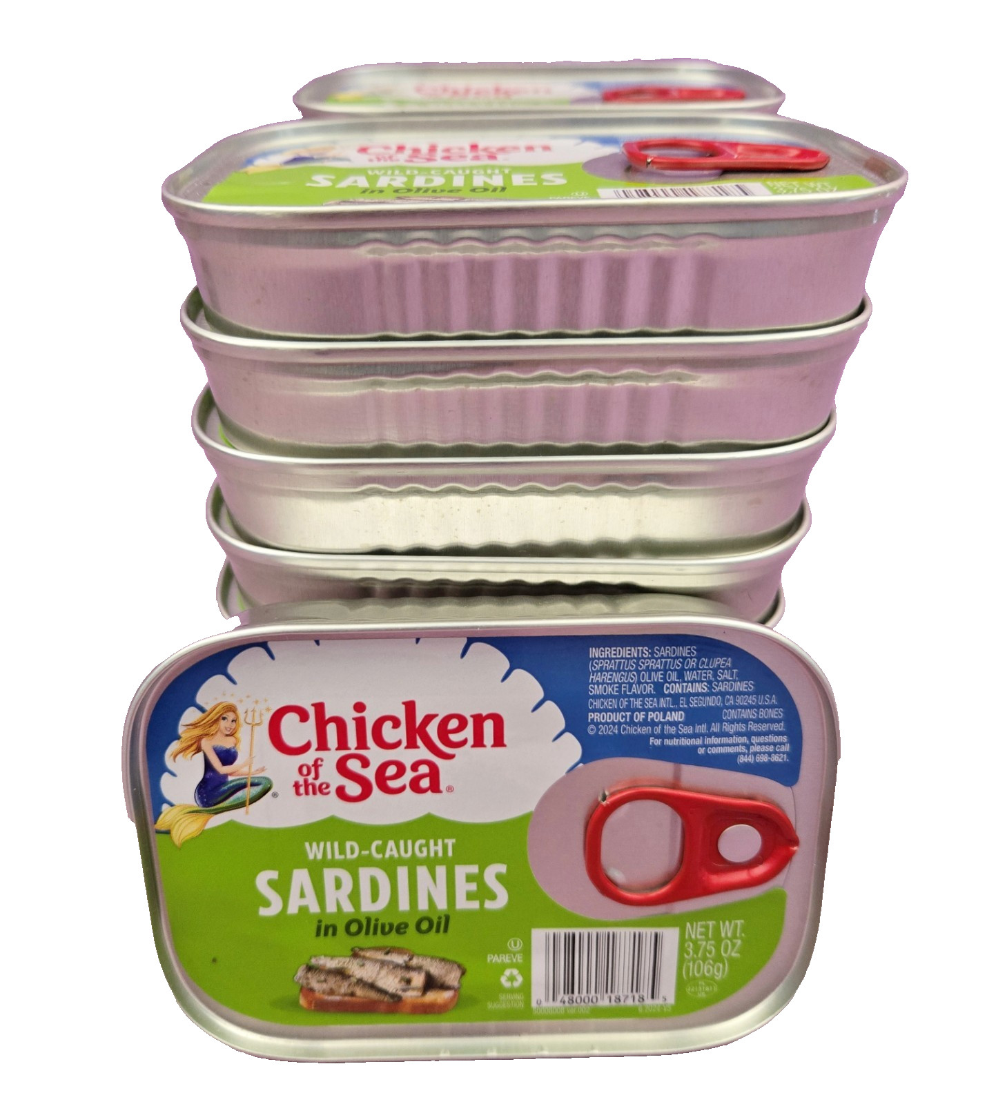 Sardines in Olive Oil 15 Cans LOT 3.75 oz Chicken of the Sea Wild Caught 10/2030