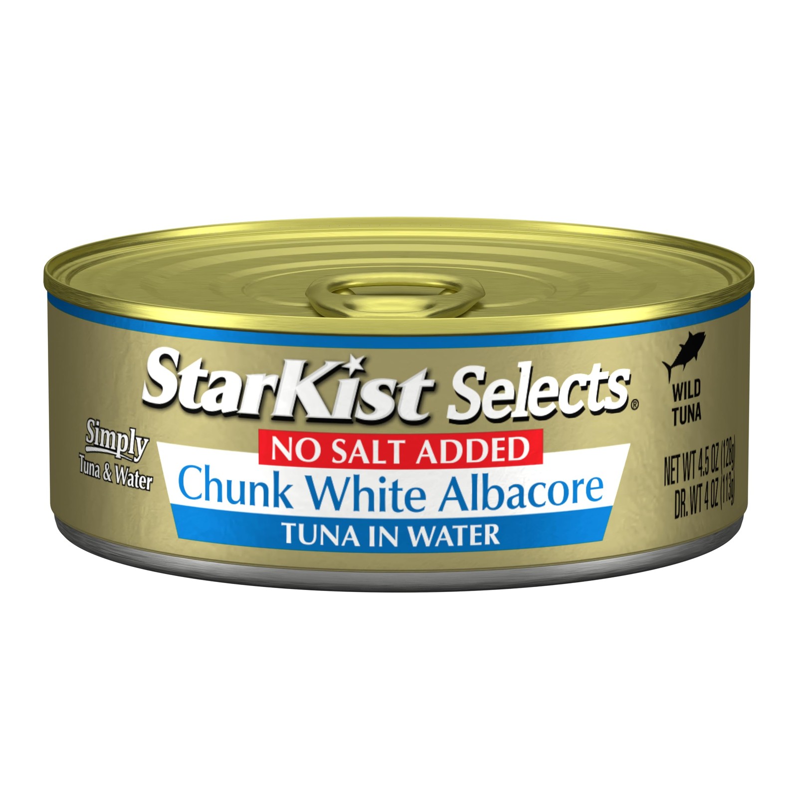 StarKist Selects No Salt Added Chunk White Albacore Tuna in Water, 4.5 oz (12 Pa