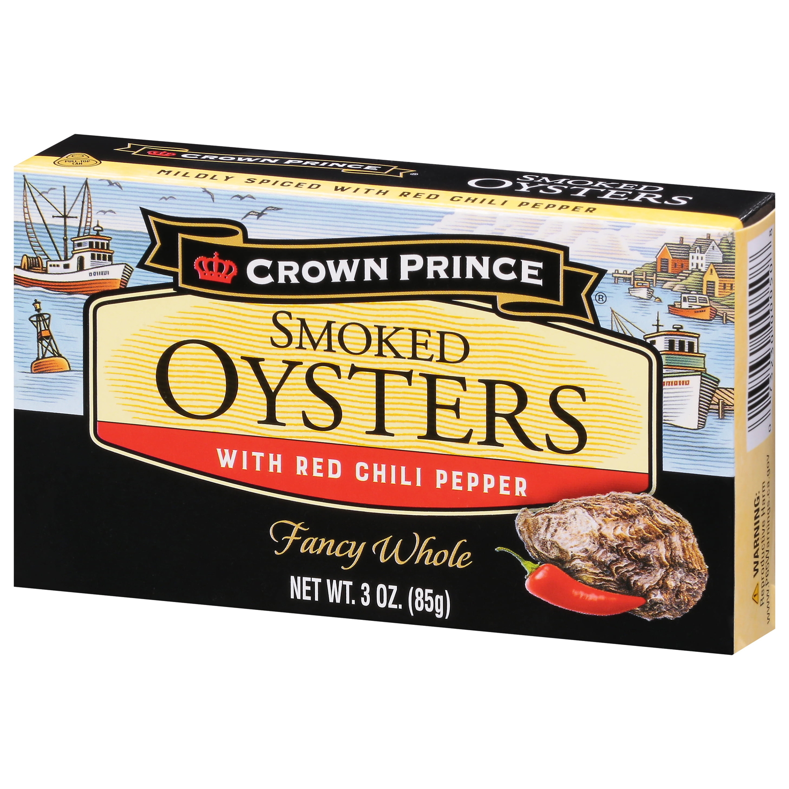 (3 Pack) Smoked Oysters with Red Chili Pepper, 3 Oz Can