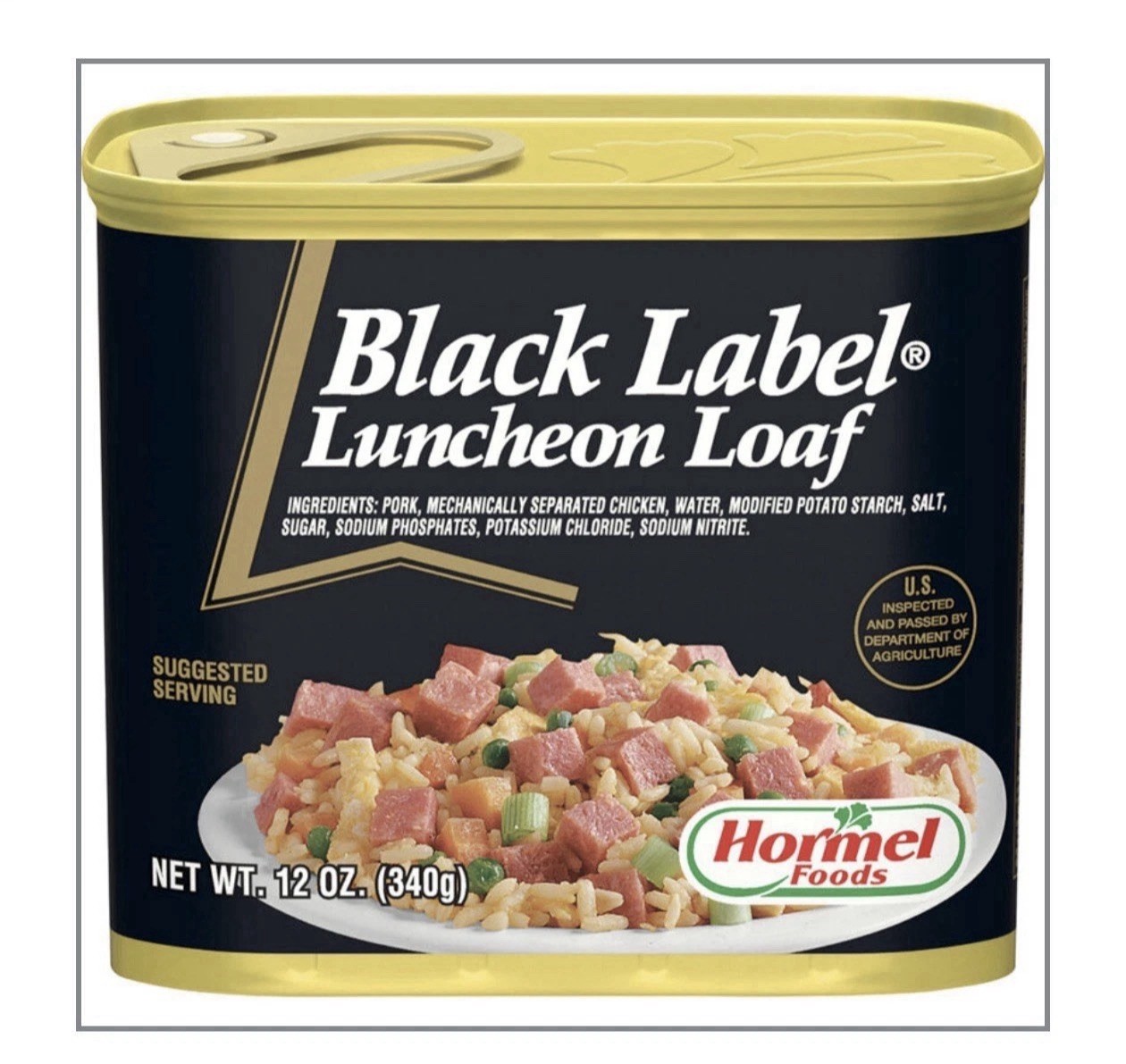 Black Label Luncheon Loaf Hormel foods 340g x 12cans (lot of 12)