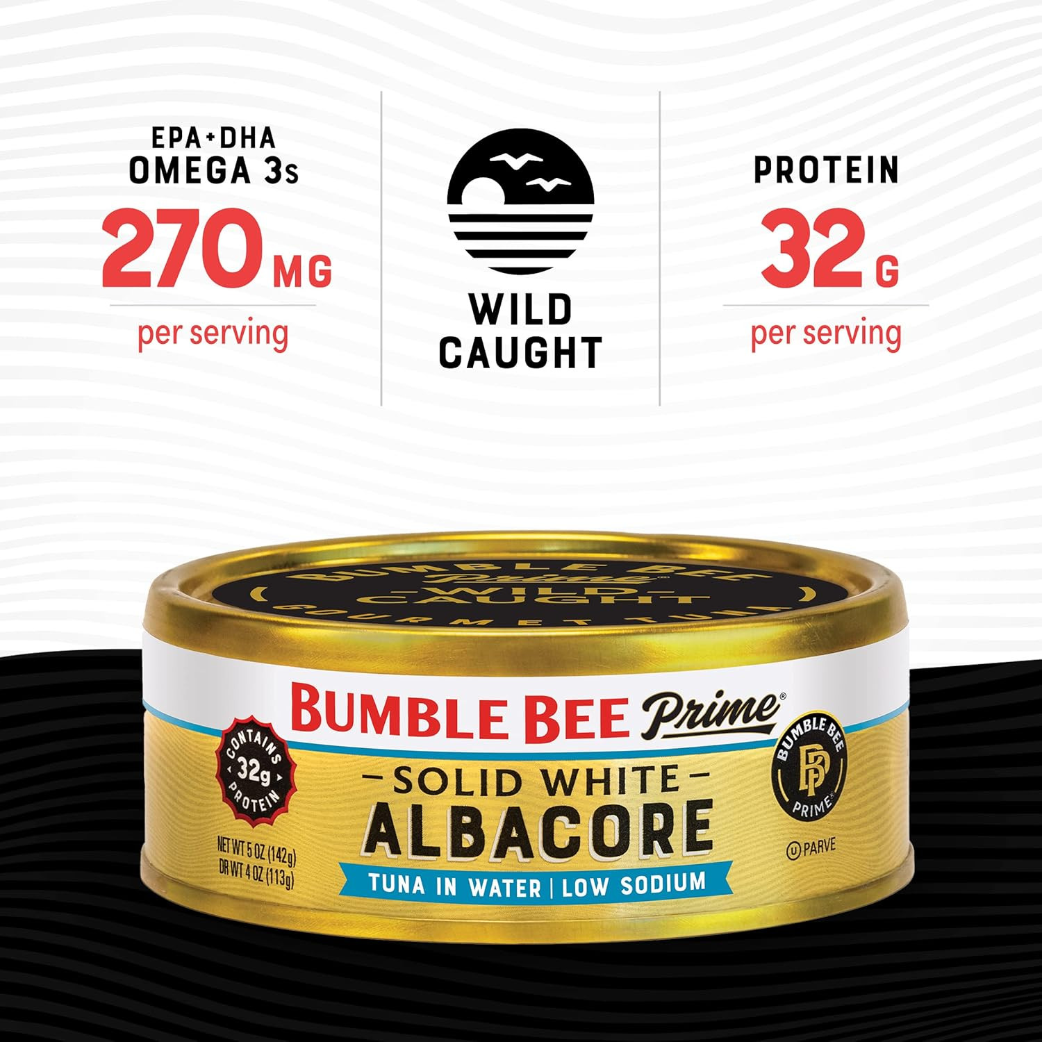 Bumble Bee Prime Low Sodium Solid White Albacore Tuna in Water, 5 Oz Easy Open C
