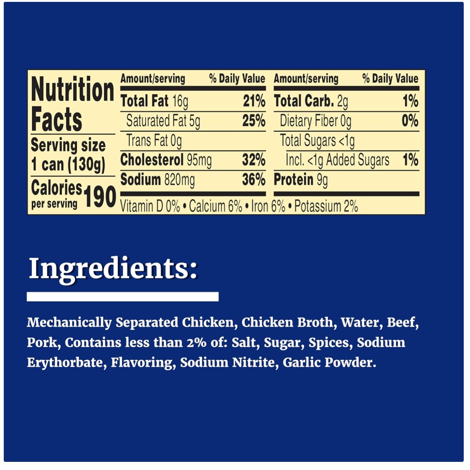 Fully Cooked Vienna Sausage in Chicken Broth, 24 Pack