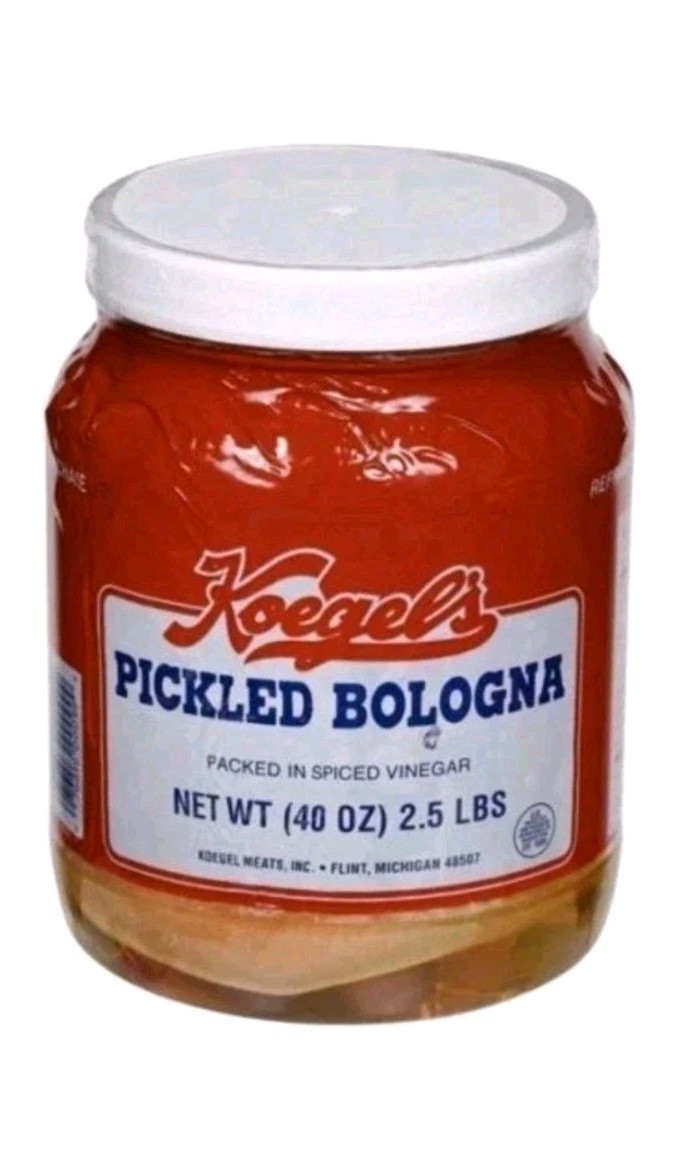 Koegel’s pickled bologna 40 Oz Jar Gluten Free Low Carb Keto Friendly MI Made