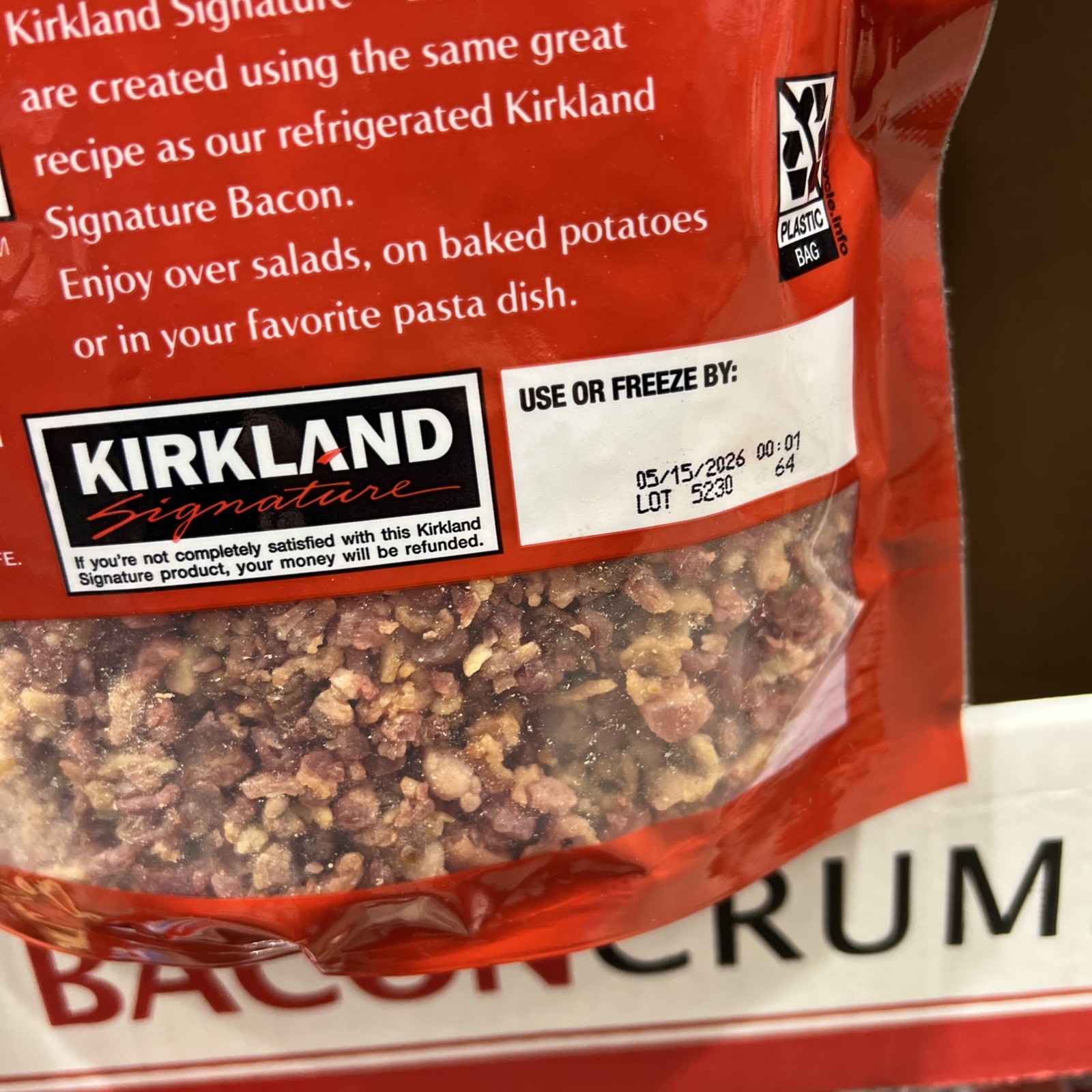 New Kirkland Signature Bacon Crumbles 100% Real Bacon Naturally Smoked 20 oz Bag