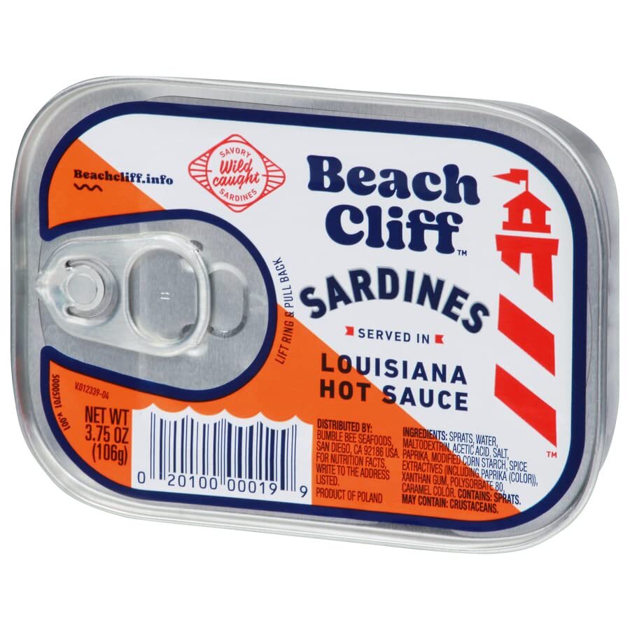 Wild Caught Sardines In Louisiana Hot Sauce, 3.75 Oz Can (Pack Of 12