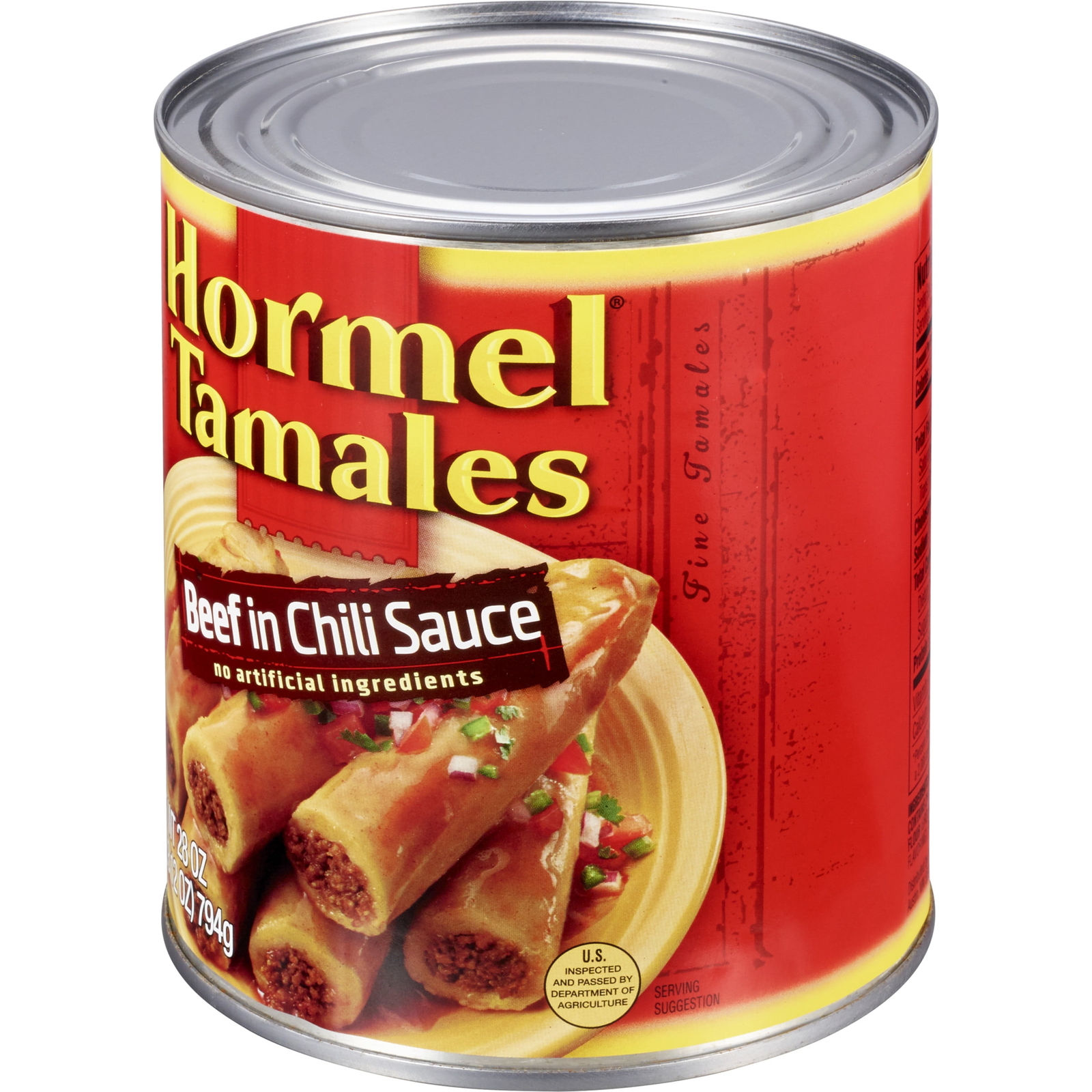 (3 pack) HORMEL Beef Tamales in Chili Sauce, Shelf Stable, 28 oz Steel Can