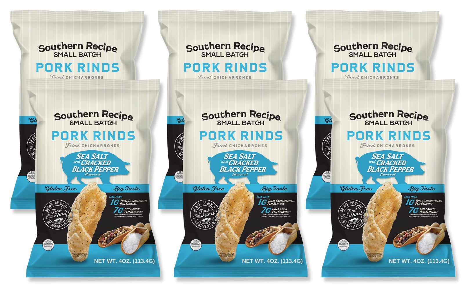 Small Batch Pork Rinds | Sea Salt & Cracked Black Pepper Chicharrones | Keto …