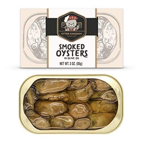 Pack of 4 Smoked Oysters in Pure Olive Oil, 3-Ounce Cans