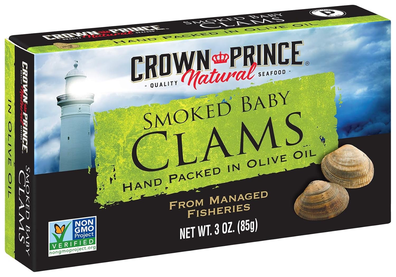 Crown Prince Clams Smoked in Olive Oil, 3 Ounce