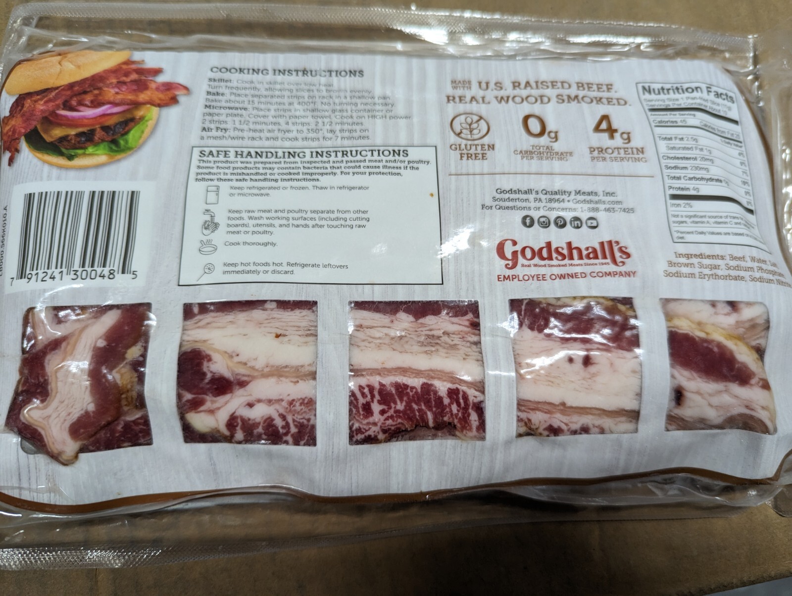 Godshall’s Beef Bacon 10 Oz (4 Pack)