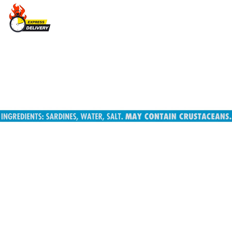Sardines in Water, 3.75 Oz Can (Pack of 12) – Wild Caught Sardines – 12G Protein
