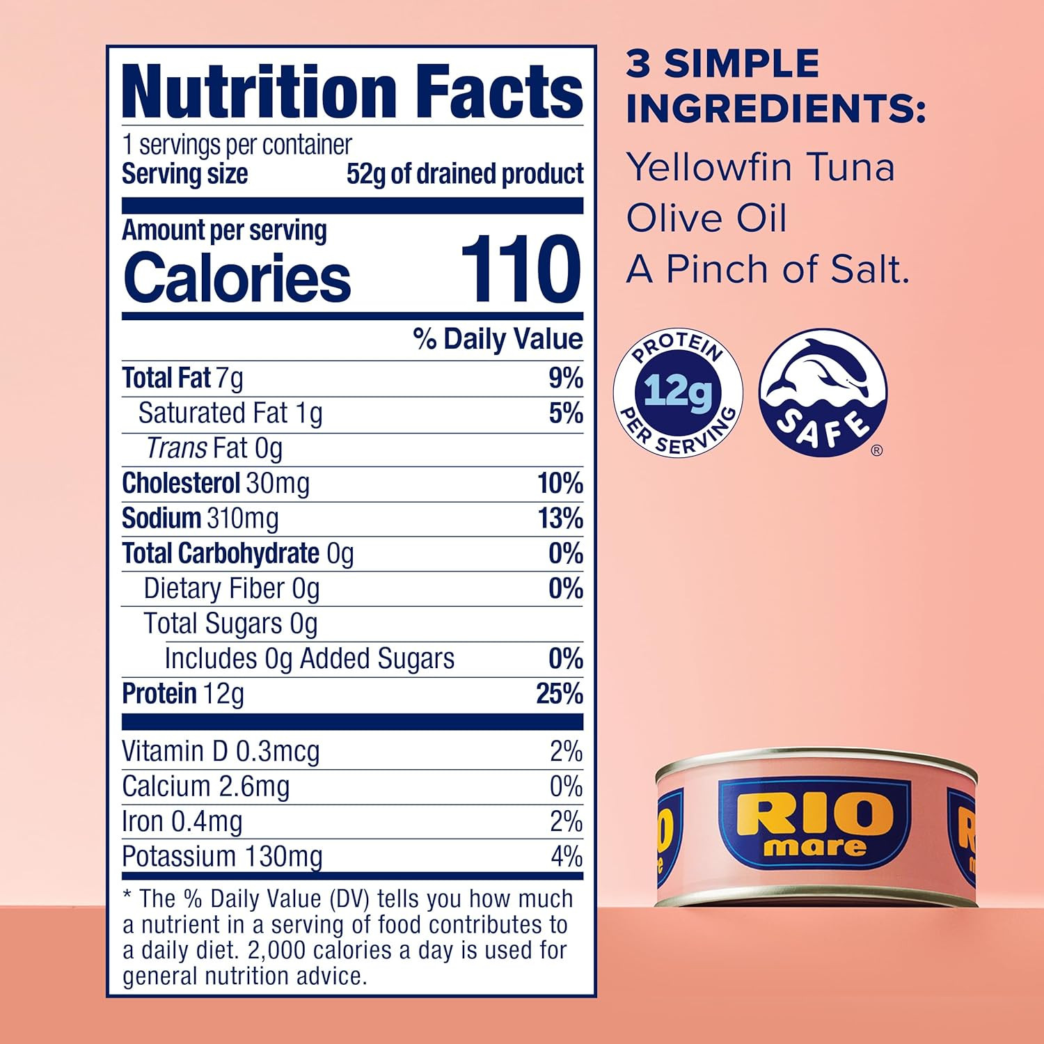 Rio Mare Yellowfin Tuna Olive Oil 3×2.8oz Pack of 24 Wild Caught Italy