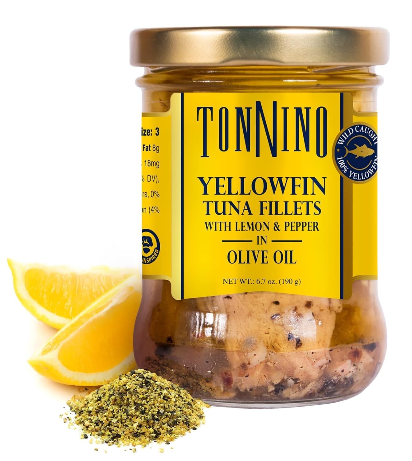 Tonnino Tuna Fillets with Lemon & Pepper in Olive Oil – 6.7 OZ