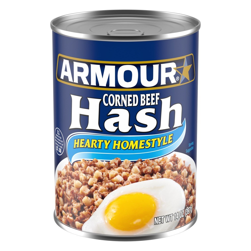 (12 pack) Armour Corned Beef Hash, 16g Protein Per Serving, 14 oz Can