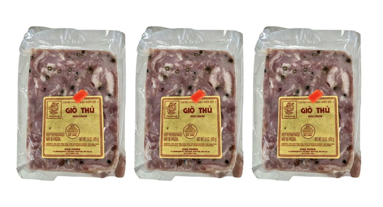 Cooked Head Cheese / Giò thủ 15 oz x 3 packs សាច់ប៉ាតេត្រចៀក