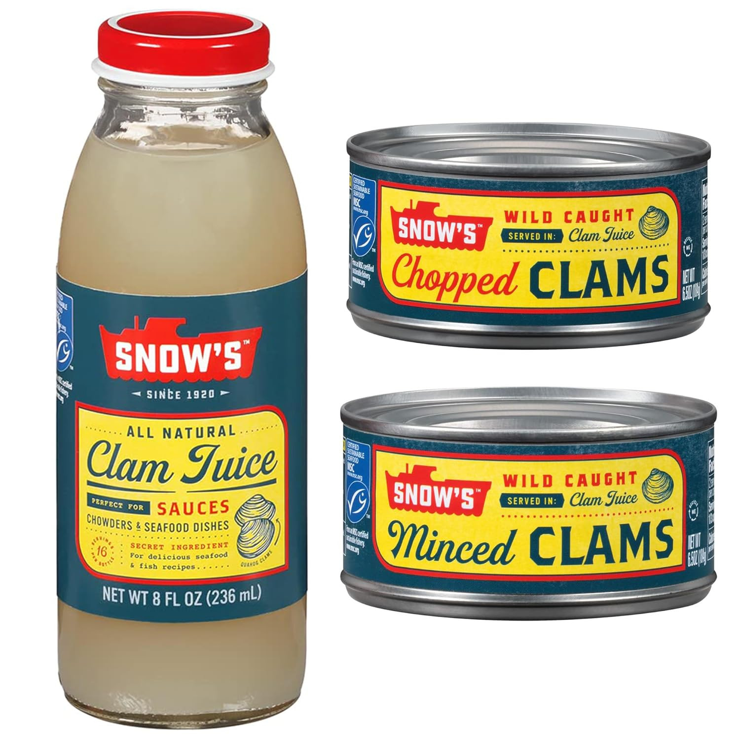 Ocean Chopped Clams Canned 51 Oz Can – 7G Protein per Serving – Gluten