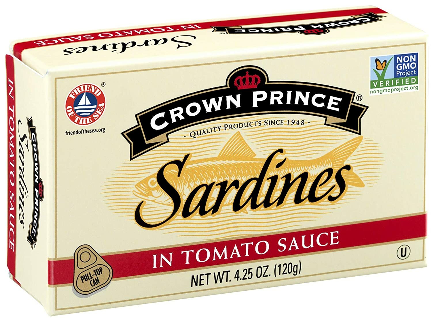 Crown Prince Sardines in Tomato Sauce 4.25 Ounce Cans