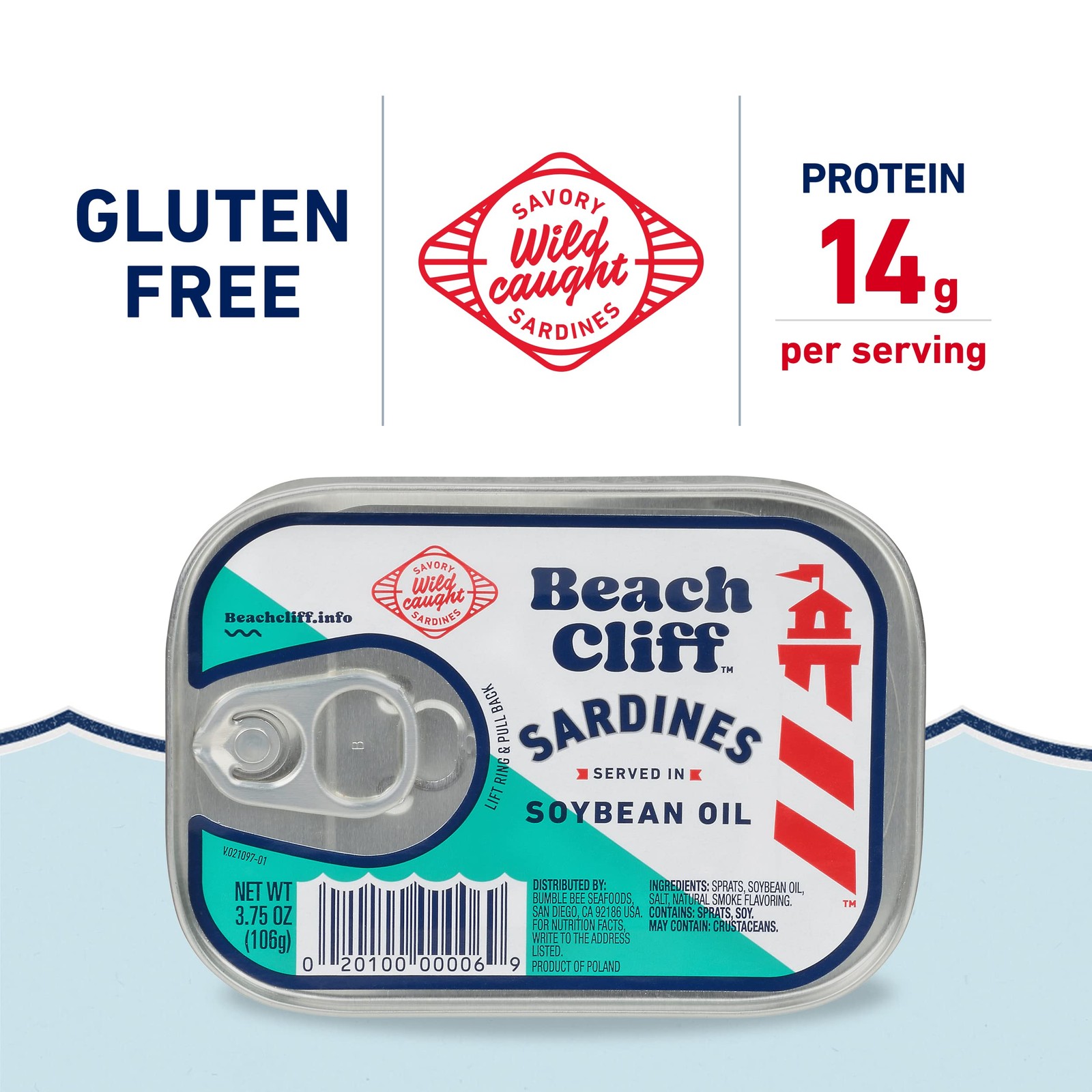 Wild Caught Sardines in Soybean Oil, 3.75 oz Can (Pack of 12) – 13g Protein p…