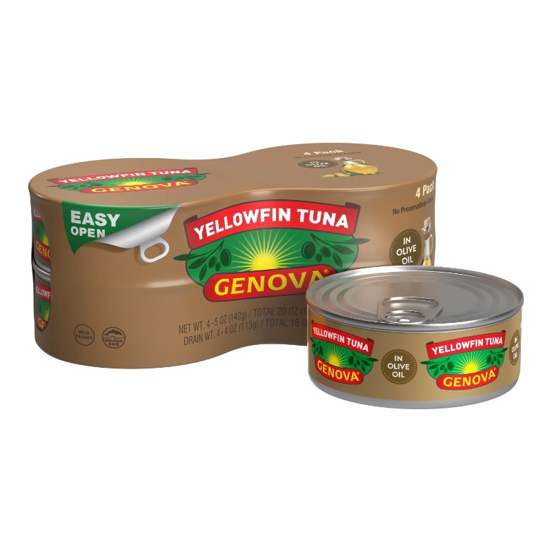 Genova Premium Yellowfin Tuna in Olive Oil 4 – 5 oz cans