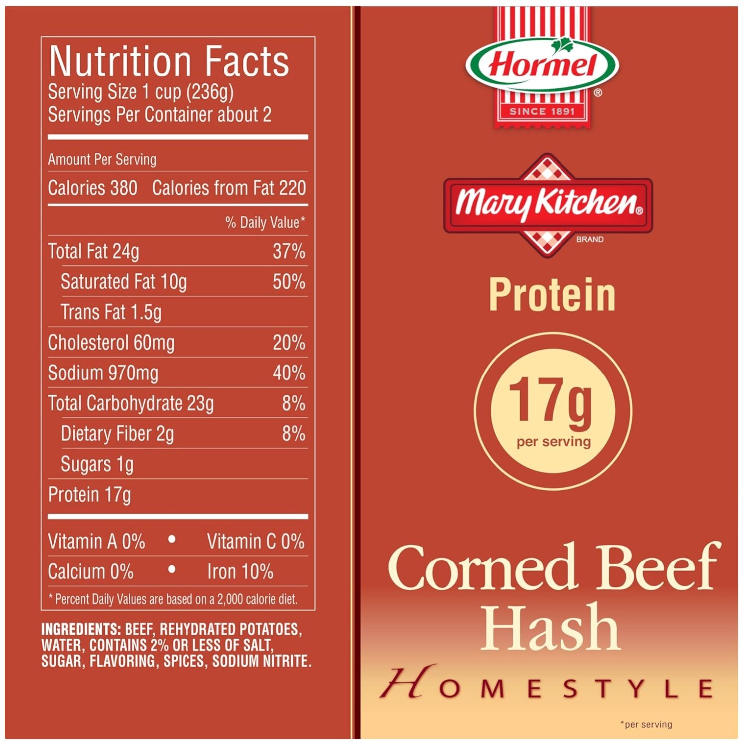Hormel Corned Beef Hash Multipack – 8 Servings