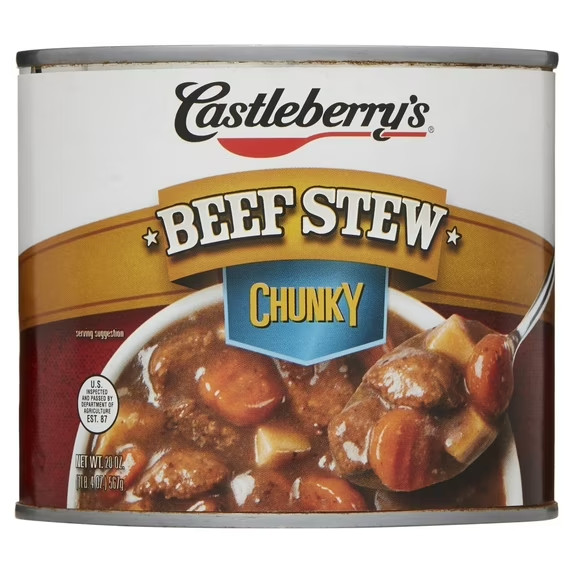NEWCastleberry’s Chunky Beef Stew 20 oz Can Ready To Eat Hearty Beef Meal 4 Pack