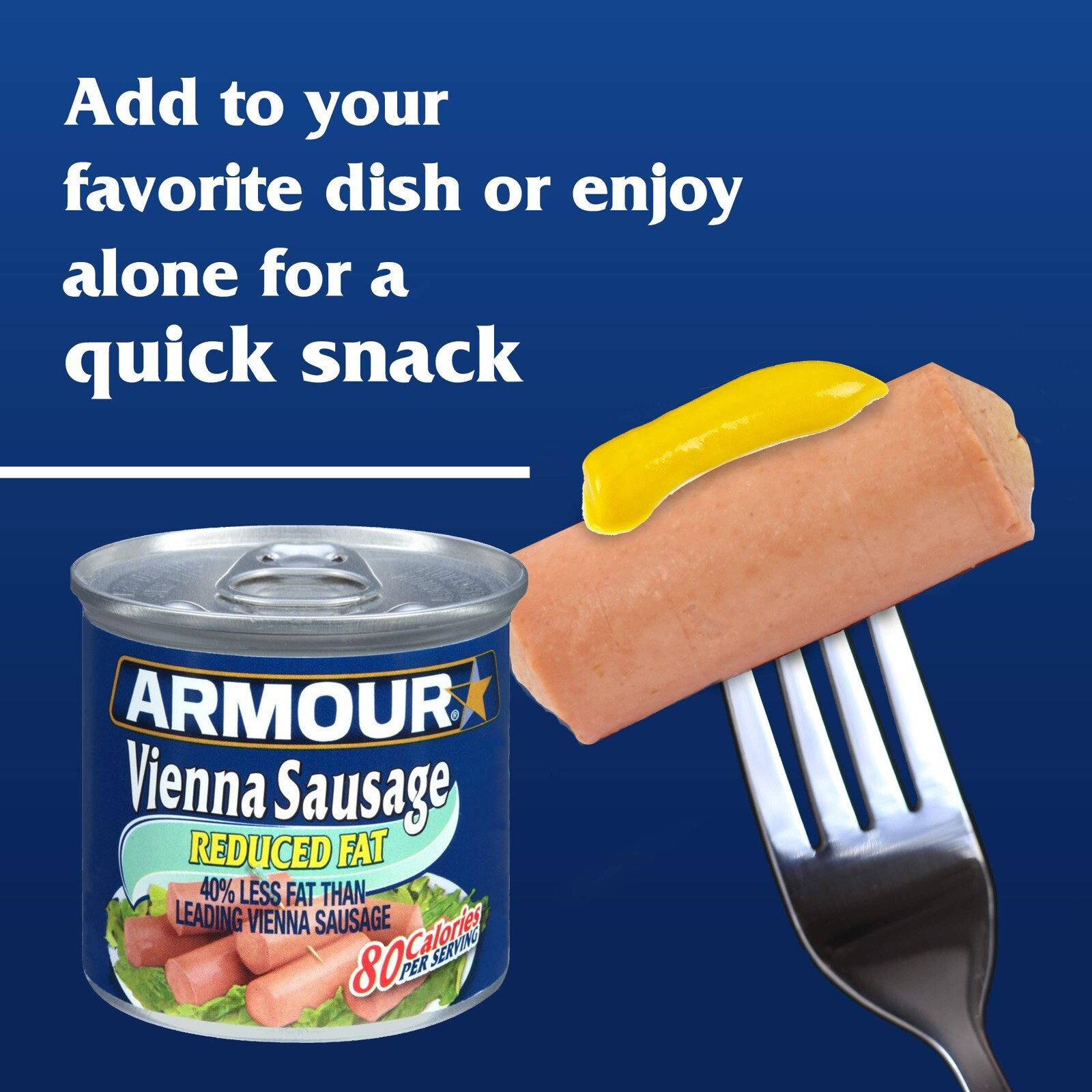 Armour Star Vienna Sausage, Reduced Fat 🍲 4.6 oz Case of *24 Canned Sausage