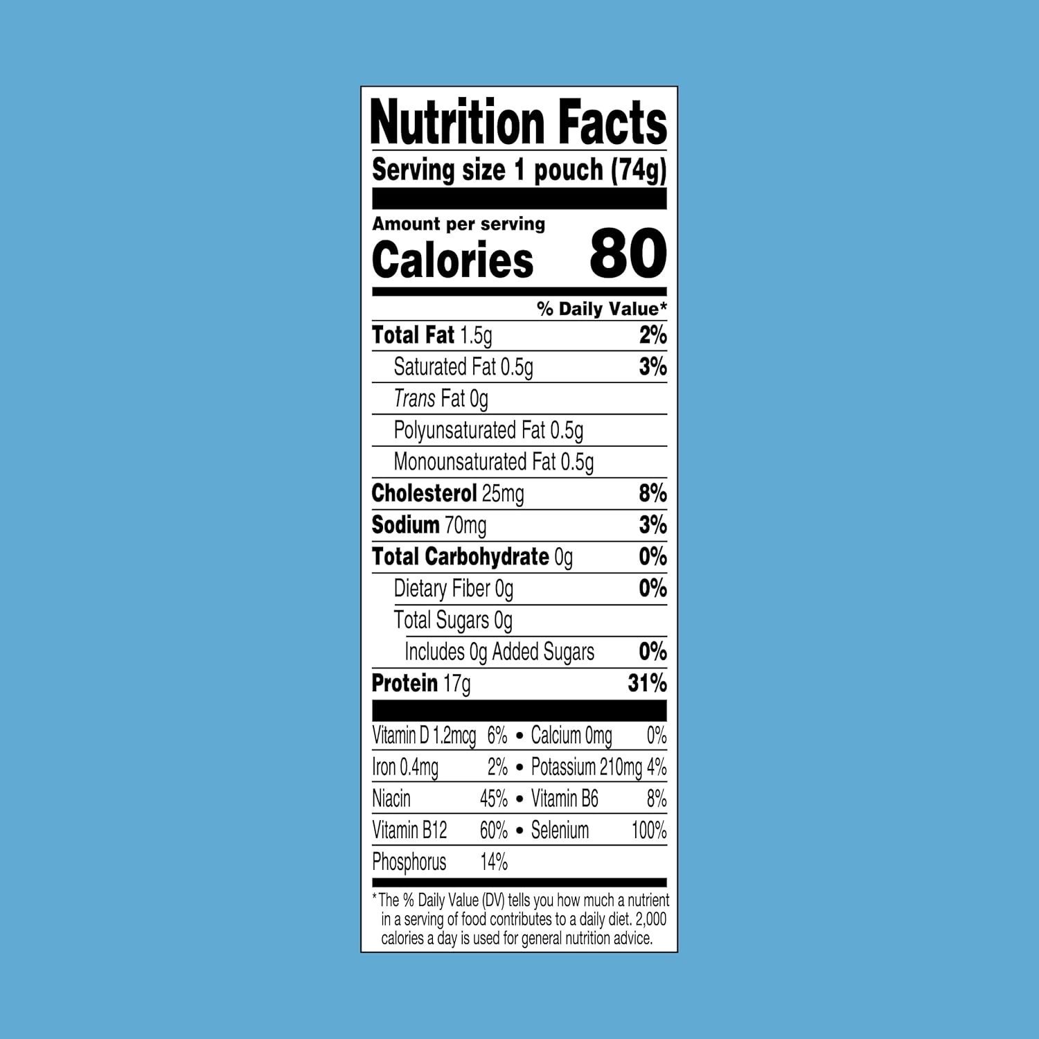 Low Sodium Wild Caught Albacore Tuna Pouch 24 Pack – 80 Calories, 17g Protein