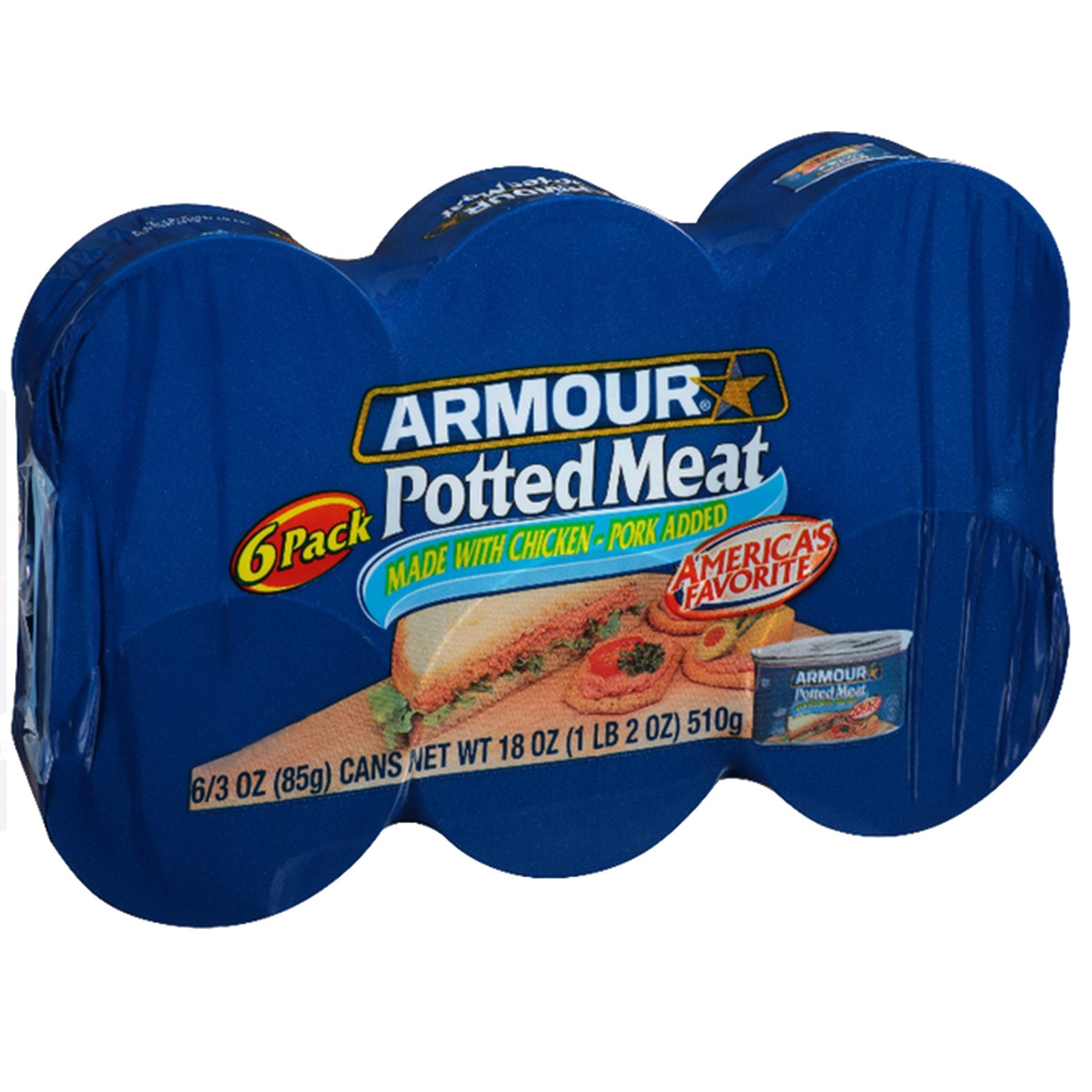 Armour Star Potted Meat, Ready to Eat Canned 10g 3 Ounce (Pack of 6)