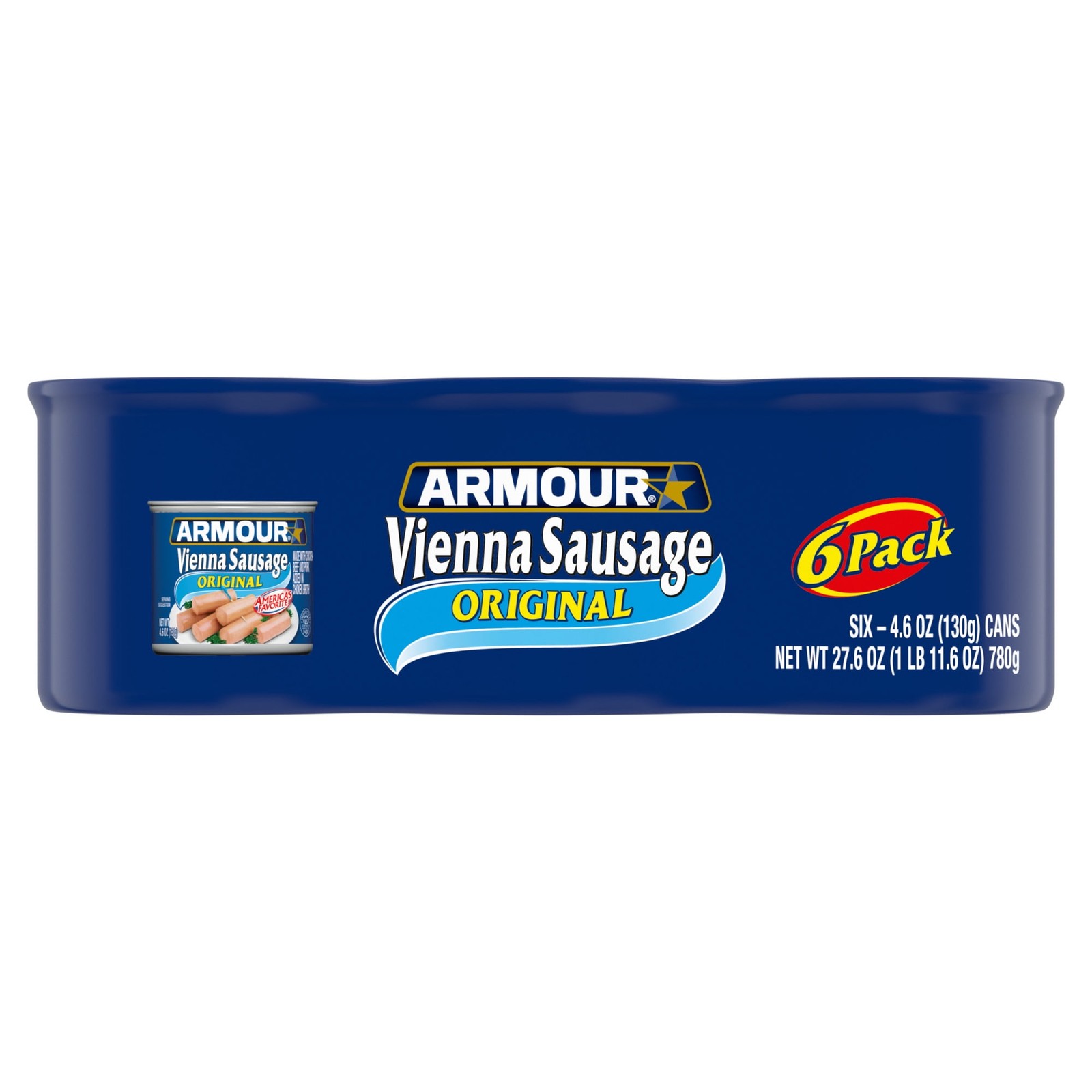 (3 pack) Armour Star Vienna Sausage, Original Flavor, Canned Sausage, 4.6 oz