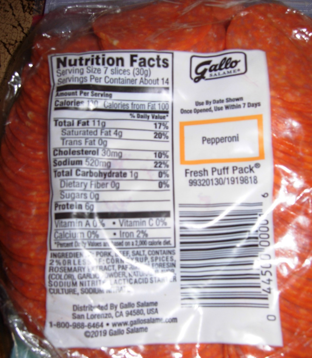 Two Packs GALLO SALAME PEPPERONI Two 15.2 oz = 30.4 Oz FRESHEST FREE FAST Ship