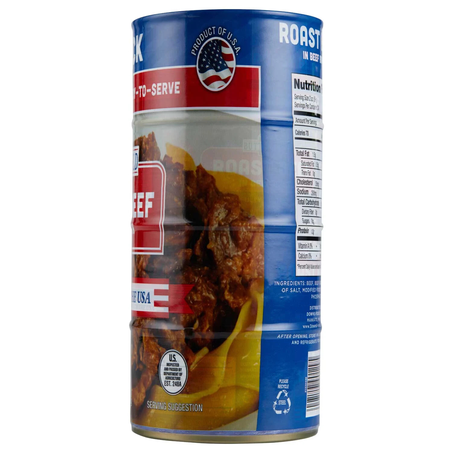 Butterfield Farms Roast Beef in Beef Broth, 12 oz Cans, 4 Pack – Ready to Eat.