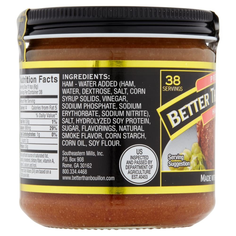 Better Than Bouillon Premium Ham Base, Made with Seasoned 8 Ounce (Pack of 1)