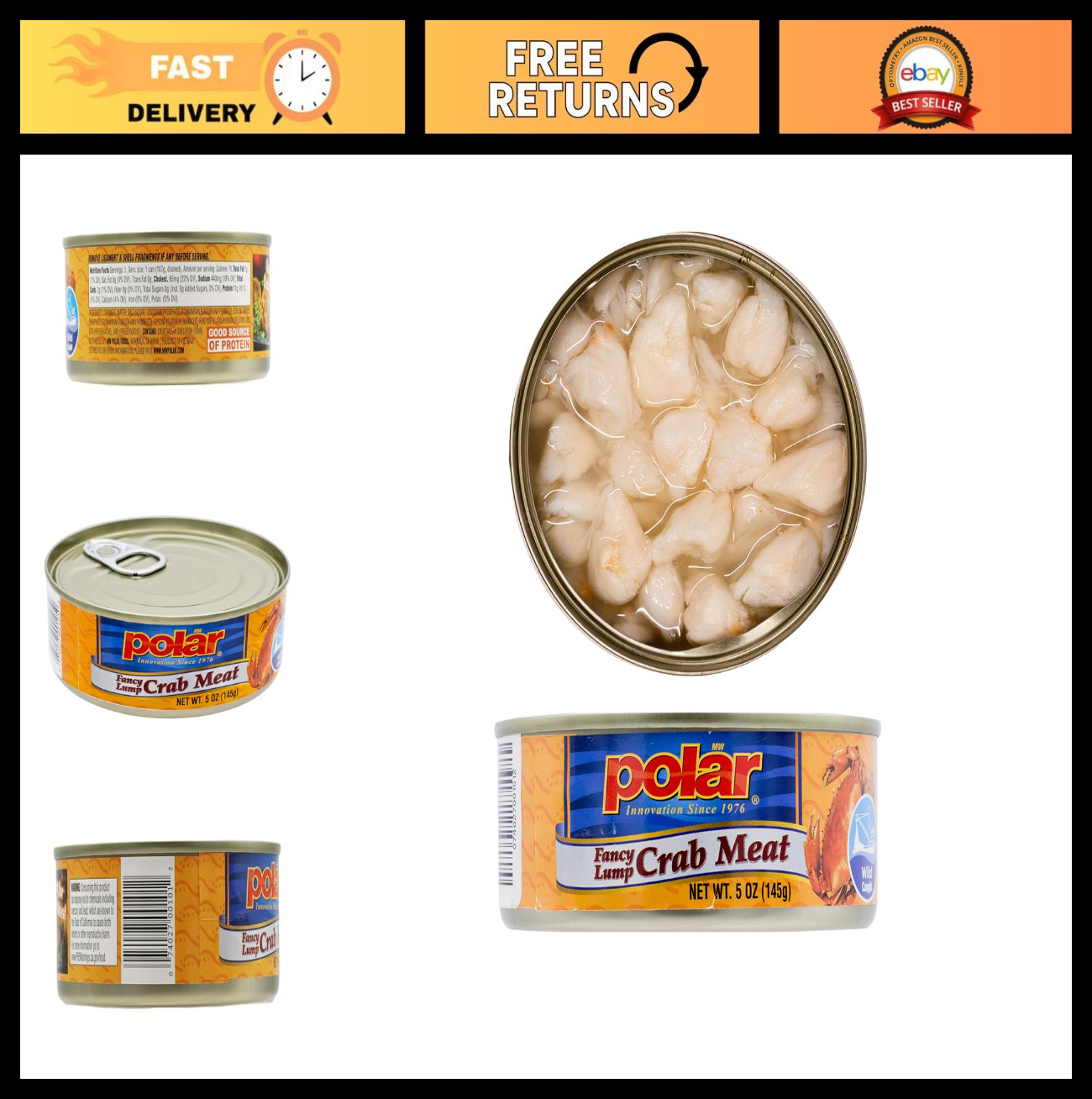 Fancy Lump Crab Meat – 5 oz Pack of 12 – Premium Seafood, Fresh & Delicious