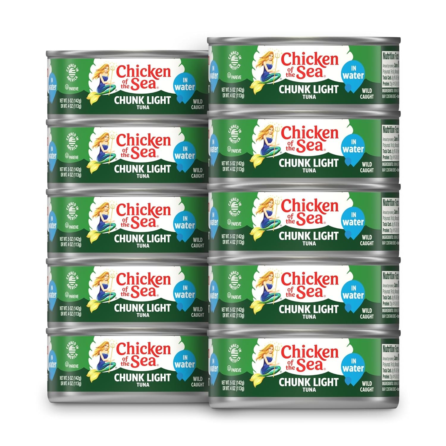Chicken of the Sea Chunk Light Tuna in Water 5 oz. Can Pack of 10
