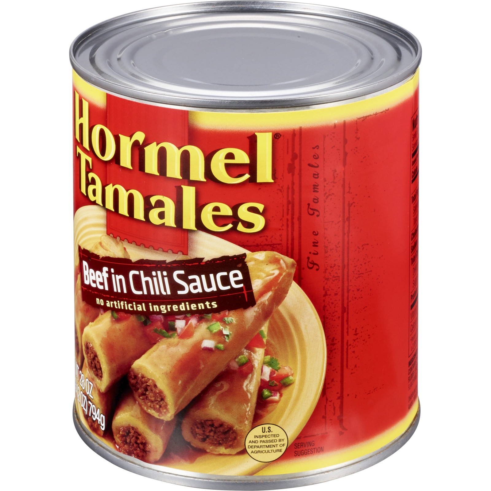 (3 pack) Beef Tamales in Chili Sauce, Shelf Stable, 28 oz Steel Can