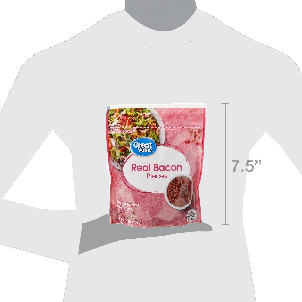 Real Crumbled Bacon Toppings 9 oz Resealable Bag for Salads Baked Potatoes