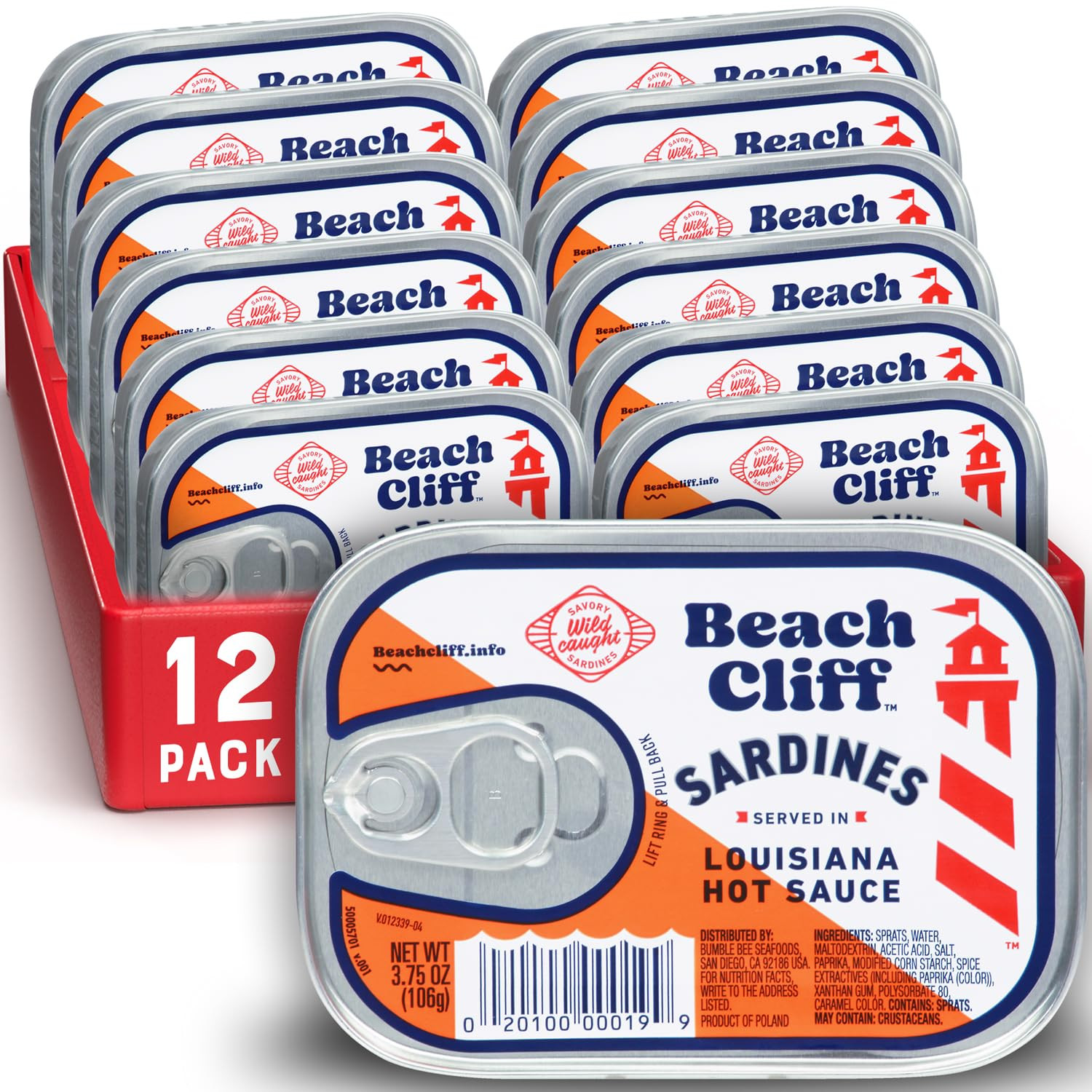 Wild Caught Sardines in Louisiana Hot Sauce, 3.75 Oz Can (Pack of 1