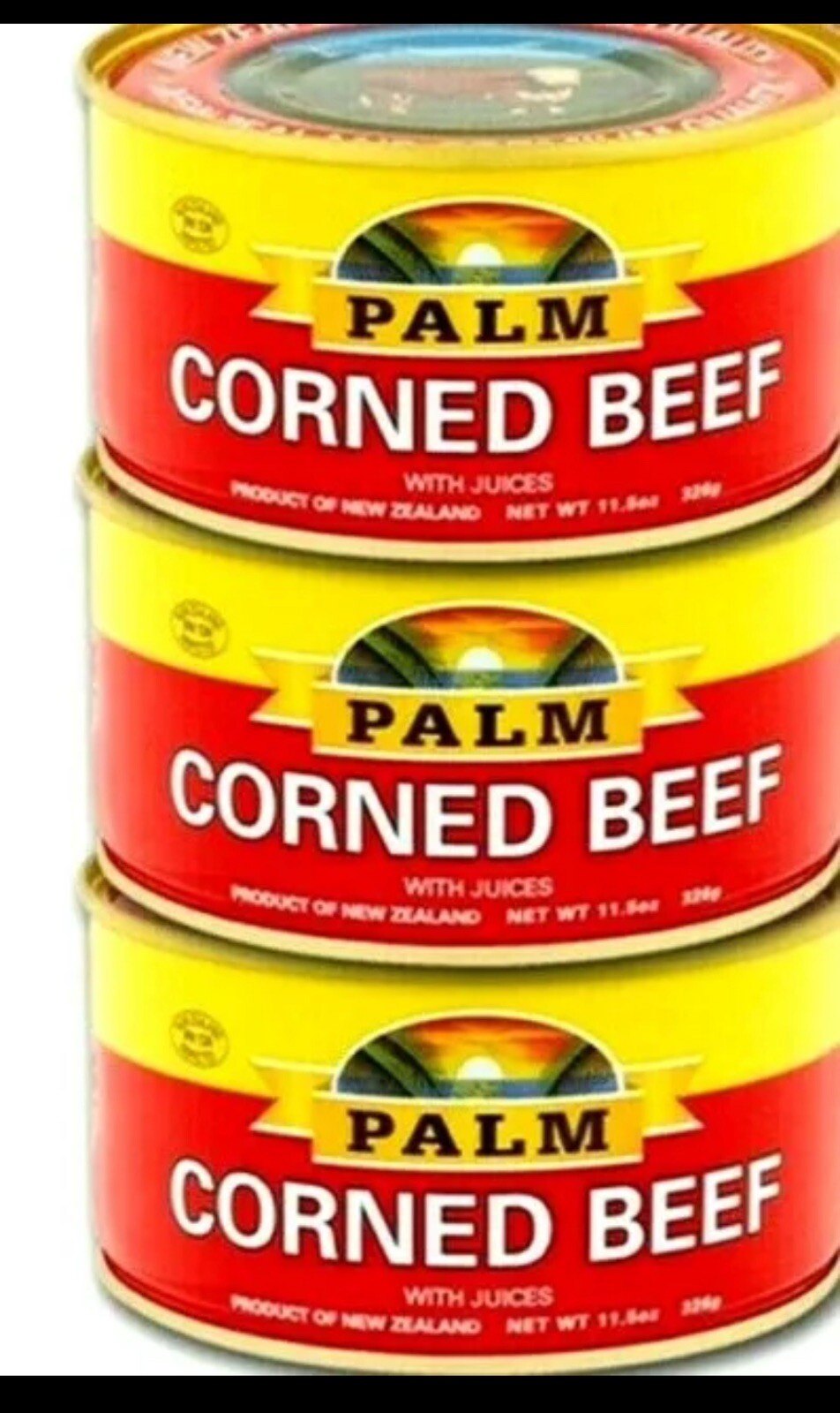 Palm Corned Beef with Juices 11.5 oz ( Pack of 3 ) ~ Exp 7/25/2027