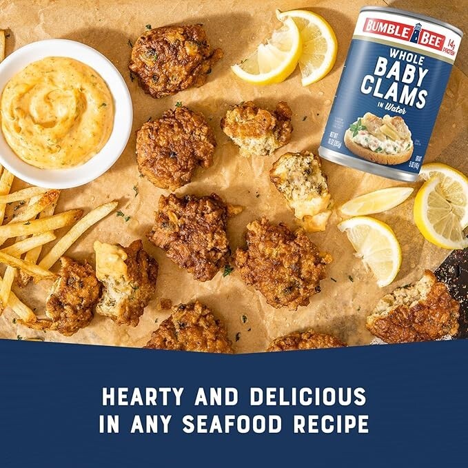 Bumble Bee Whole Baby Canned Clams, 10 oz Can – Ready to Eat – 14g Protein