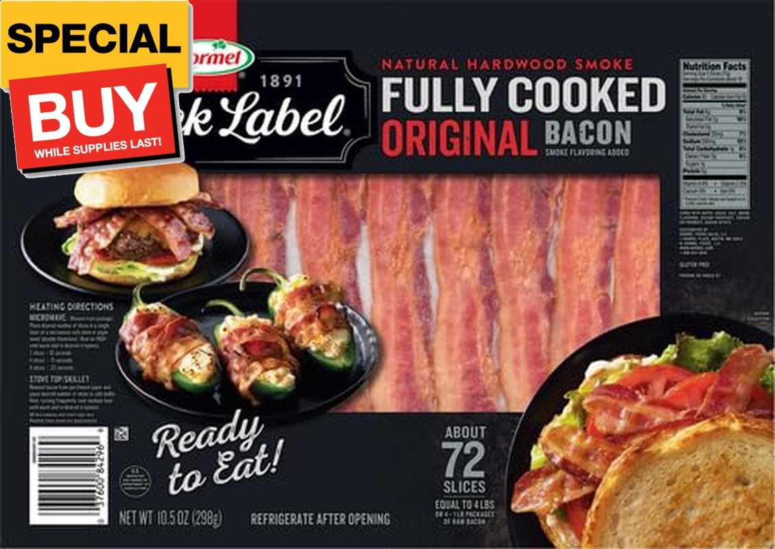 Fully Cooked Bacon – Thick Bacon Snacks for Breakfast, 10.5 Ounce (Pack of 1)