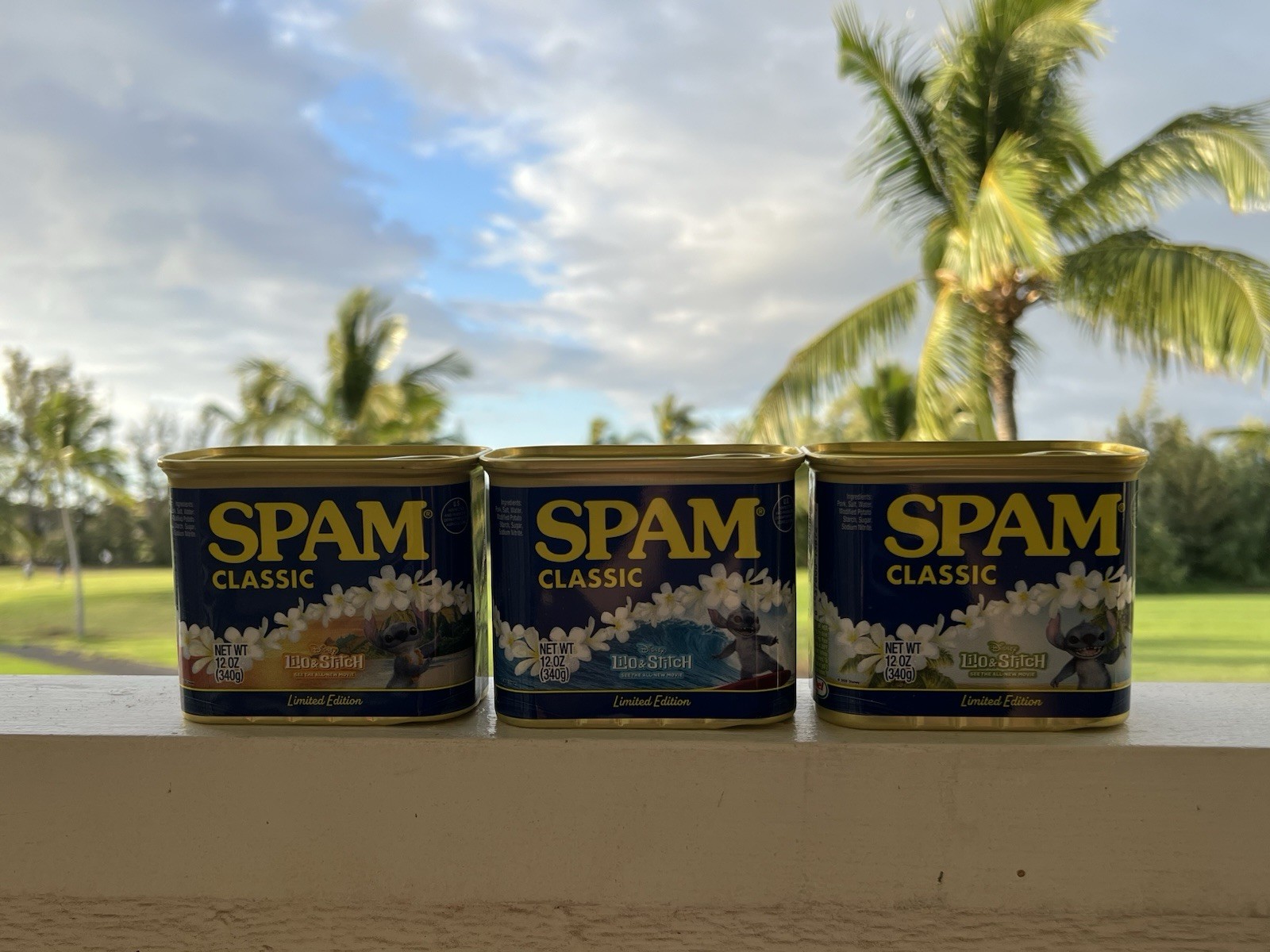 *NEW Disney Lilo & Stitch Limited Edition Set of 3 Spam Can Hula Lei Surfing